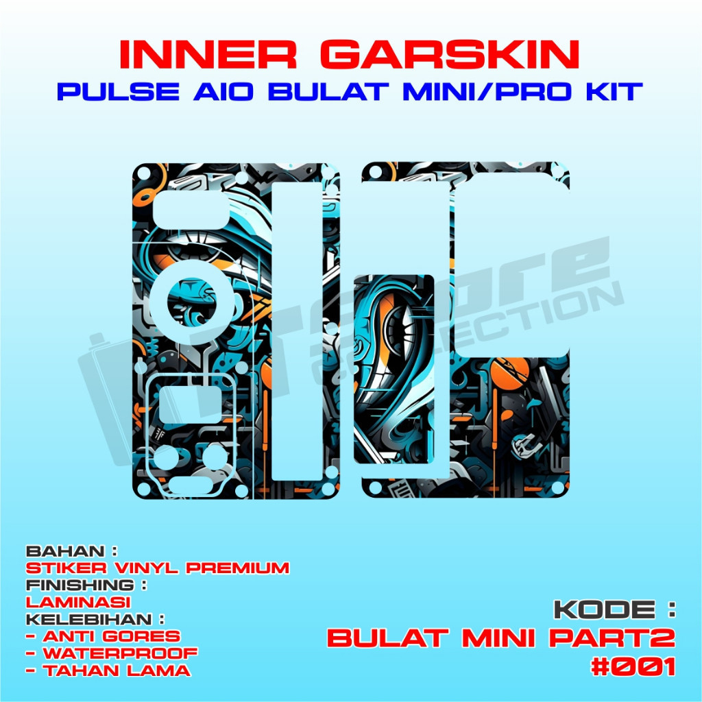 

Terlaris Arstore Stiker Inner Bulat Minipro Garskin Custom Case Laminasi Tebal COD
