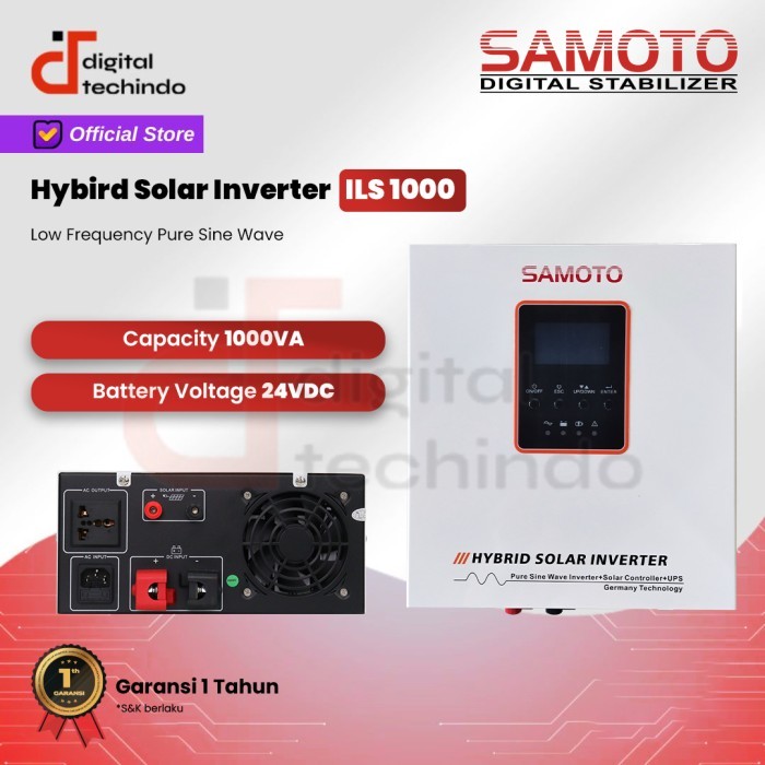 SAMOTO Inverter ILS1000 Low Frequency Pure Sinewave 12V 1000VA/800W Hybrid Solar Inverter Solar