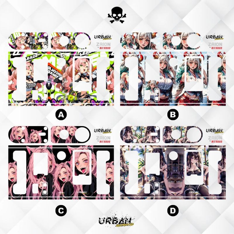 

Terlaris Hiasan Stiker Zaion Tematik Series Cutting Garskin Custom Case Laminasi Tebal COD