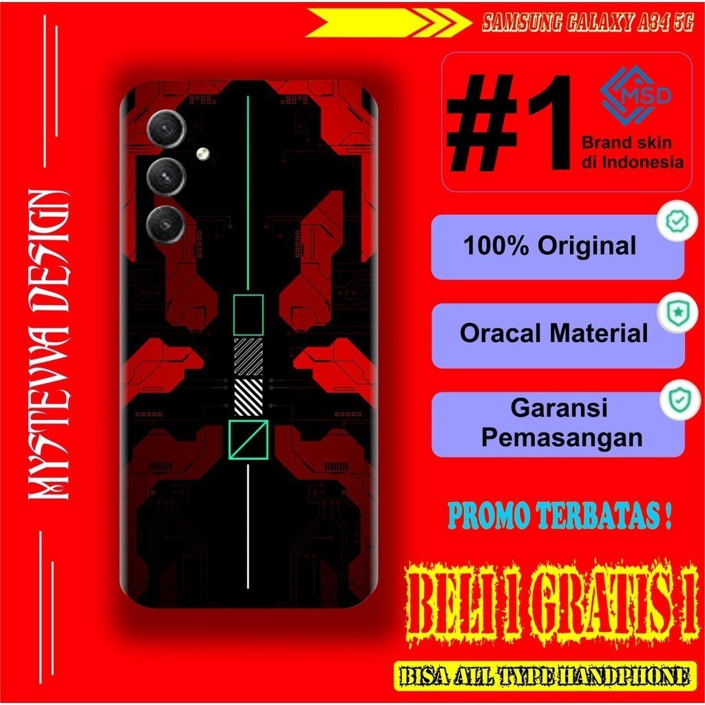 

Terlaris Samsung A34 5g Keren Garskin Stiker Custom Case Laminasi Tebal COD
