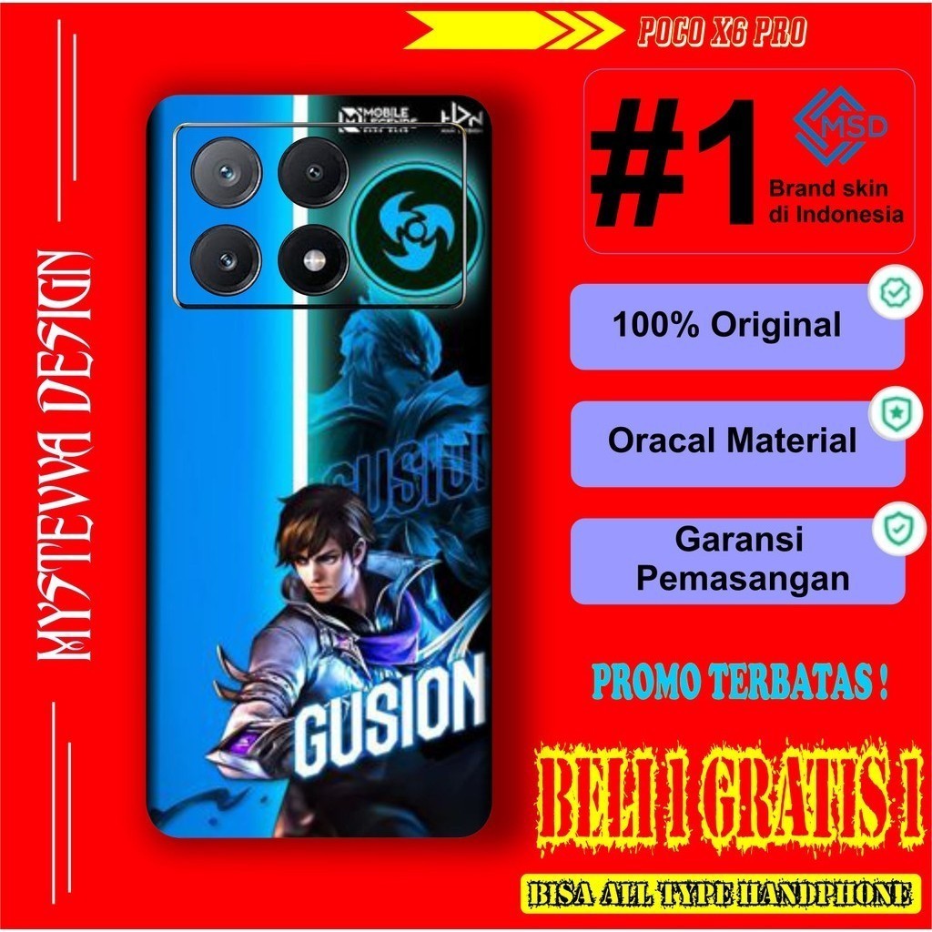 

Terlaris Poco X6 Pro Garskin Stiker Custom Case Laminasi Tebal COD