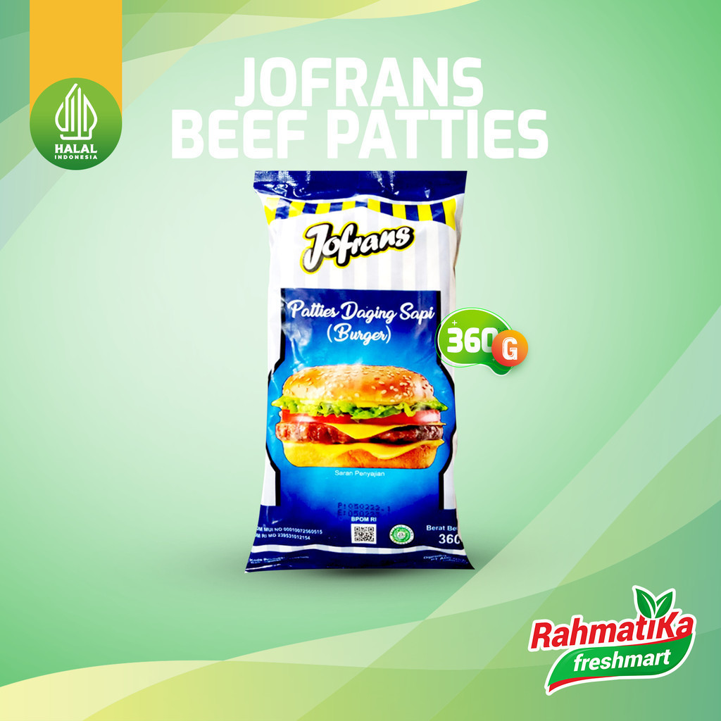 

JOFRANS Patties Daging Sapi / Beef Patties 360 gr Isi 6