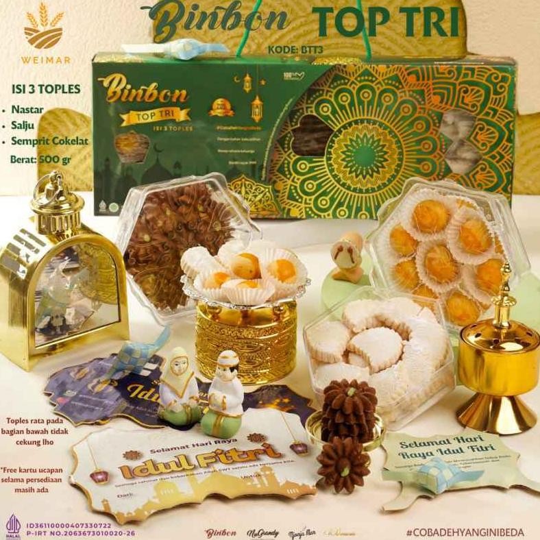 

Kue Kering Lebaran Binbon Top Tri Squash Halal / Hampers Kue Lebaran