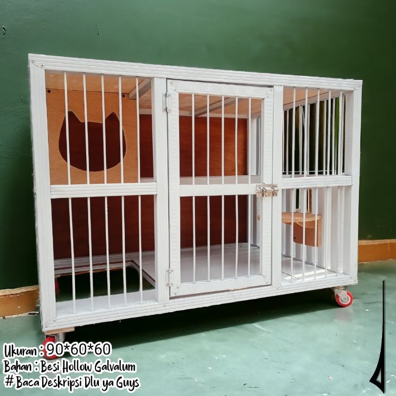 KHUSUS JABODETABEK - KANDANG KUCING BESI HOLLOW GALVALUM + CAT PLAYGROUND +LITTERBOX
