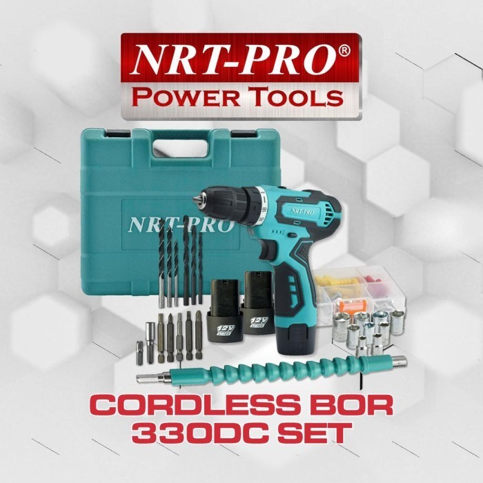 Nrt-Pro Dc330 Bor Cordless Drill Batre Tangan Tanpa Kabel 12 V Mesin