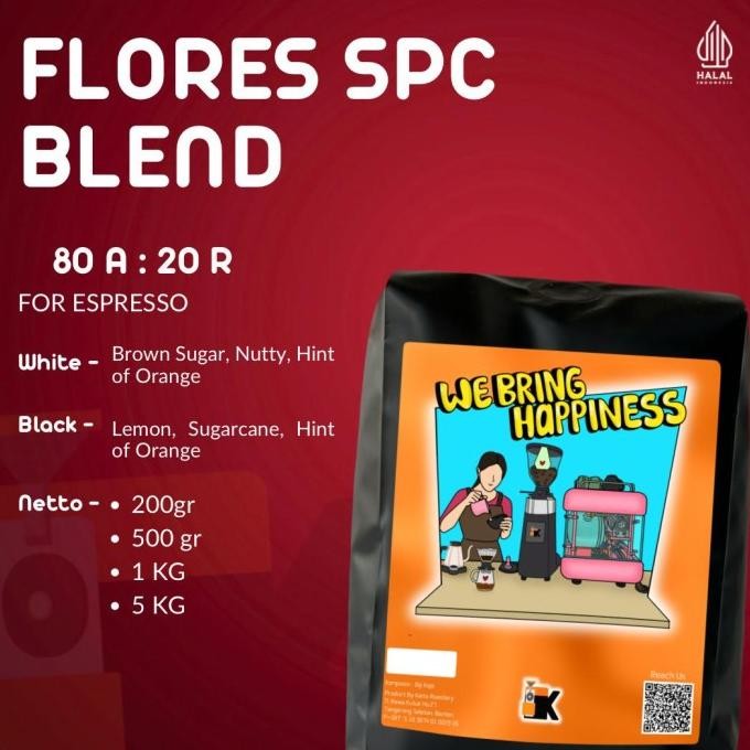 

Biji Kopi Flores Special Espresso Blend 1Kg 80% Arabika