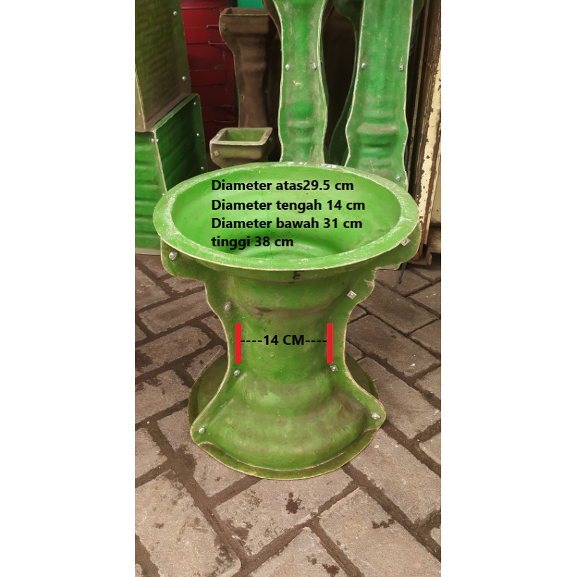 Cetakan dudukan/pilar pot bulat diameter 31 cm tinggi 38 cm fiberglass