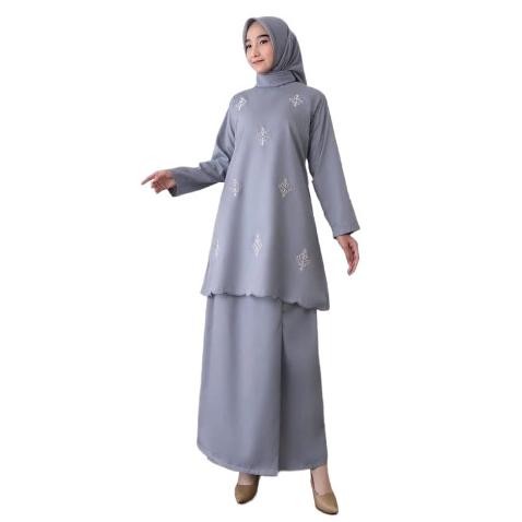 Baju Kurung Melayu Wanita Bordir Bahan Katun Toyobo fodu