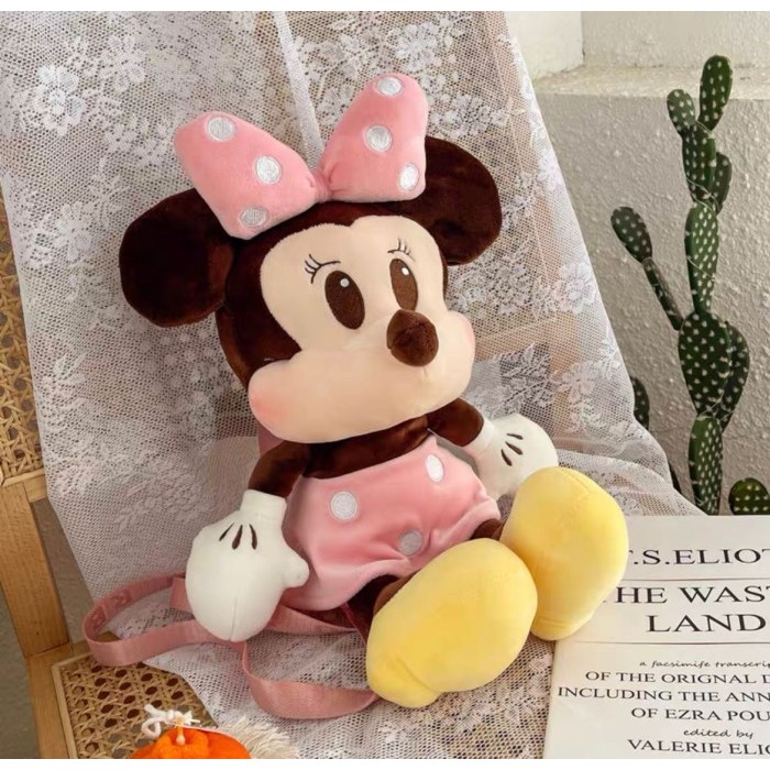 TAS RANSEL MICKEY MINNIE MOUSE PINK BACKPACK BAG ANAK DAN DEWASA IMPOR