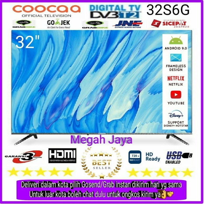 COOCAA LED TV 32 INCH 32S6G NETFLIX SMART ANDROID 9 PIE