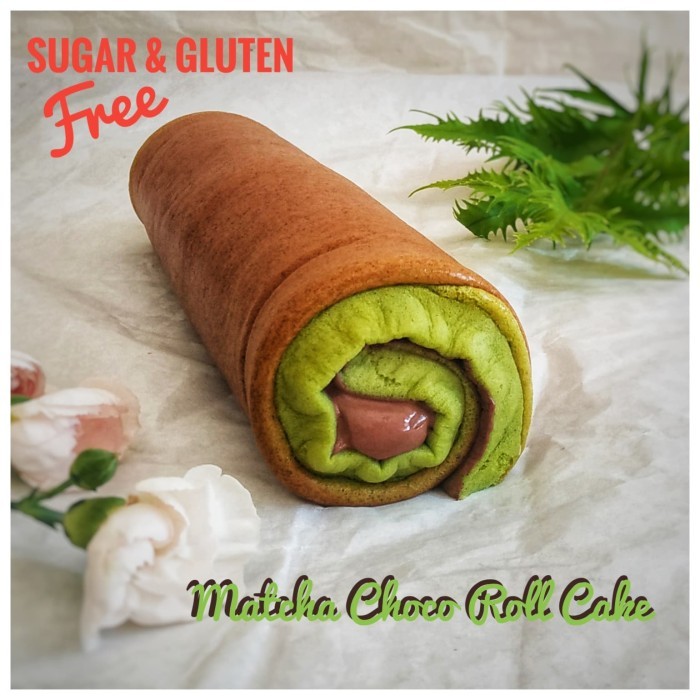 

KETO DEBM DIABETIC MATCHA CHOCO ROLL CAKE SUGAR GLUTEN FREE