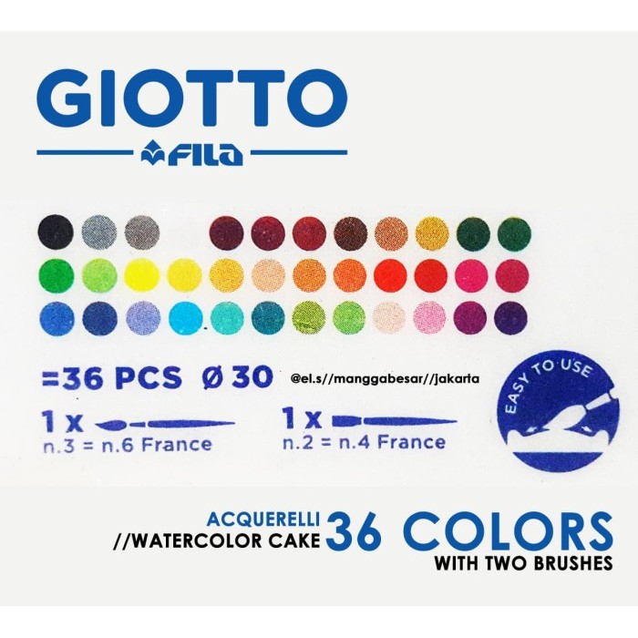 

Giotto Acquerelli 36 Warna ( Water Color Cake / Cat Air ) Harga Promo