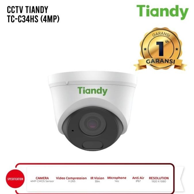 IP CAMERA CCTV TIANDY TC-C34HS 4MP AUDIO STARLIGHT POE ONVIF INDOOR 2302T