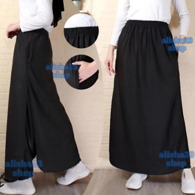 Grosir Rok Celana Senam Olahraga Wanita Muslim Dewasa Training Syar'I Hitam