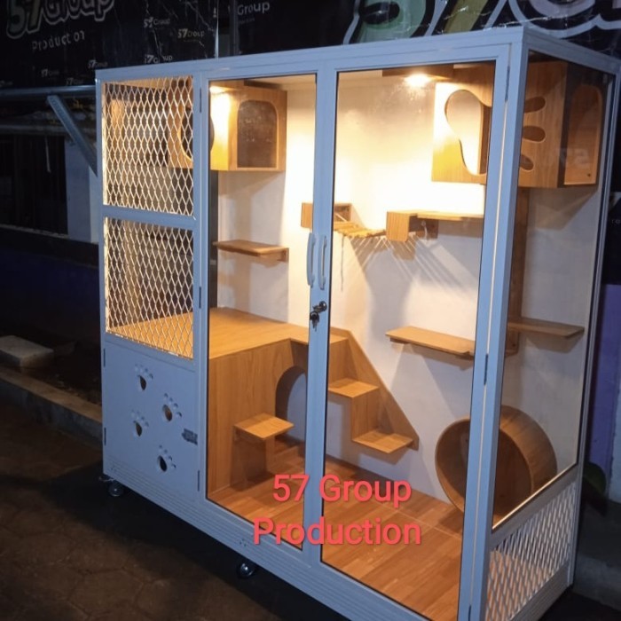 KANDANG KUCING BESAR JUMBO ALUMINIUM CAT HOME AQUARIUM ALUMUNIUM