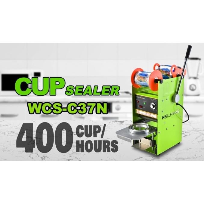 Murah Welhome Wcs 37 Mesin Cup Sealer/Pres Gelas Minuman Ukuran Oz12-Oz22