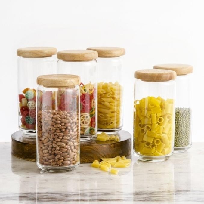 Grosir Ocean Pop Jar Wooden Lid / Toples Kaca