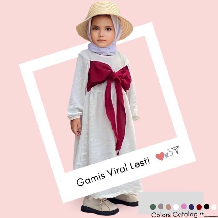 LO564 Hallybaba Kids - Gamis Anak Perempuan Lesti (1-7th) Gamis Anak OBRAL