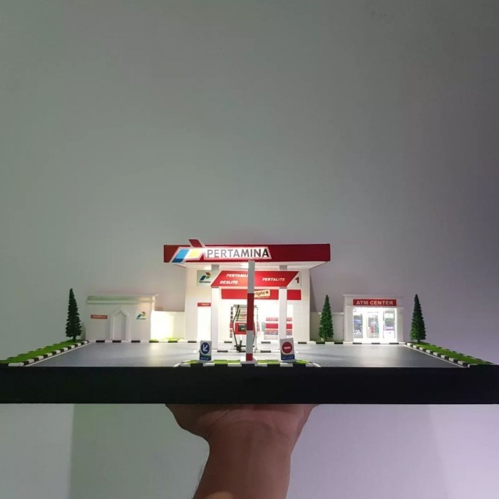 Miniatur Pom Bensin SPBU Pertamina Skala 1/64 - CUSTOM SIZE