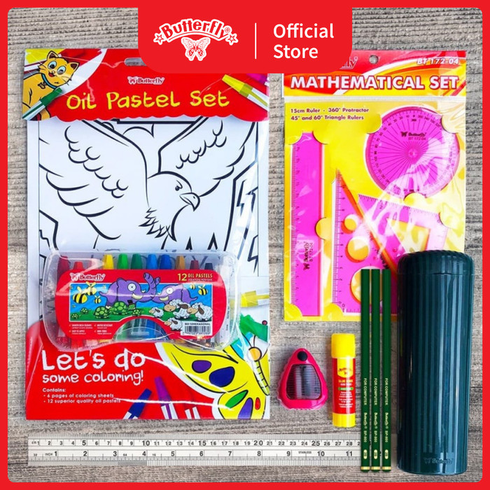 

Butterfly Stationery Kit Tote Bag / Paket Alat Tulis Sekolah Mewarnai