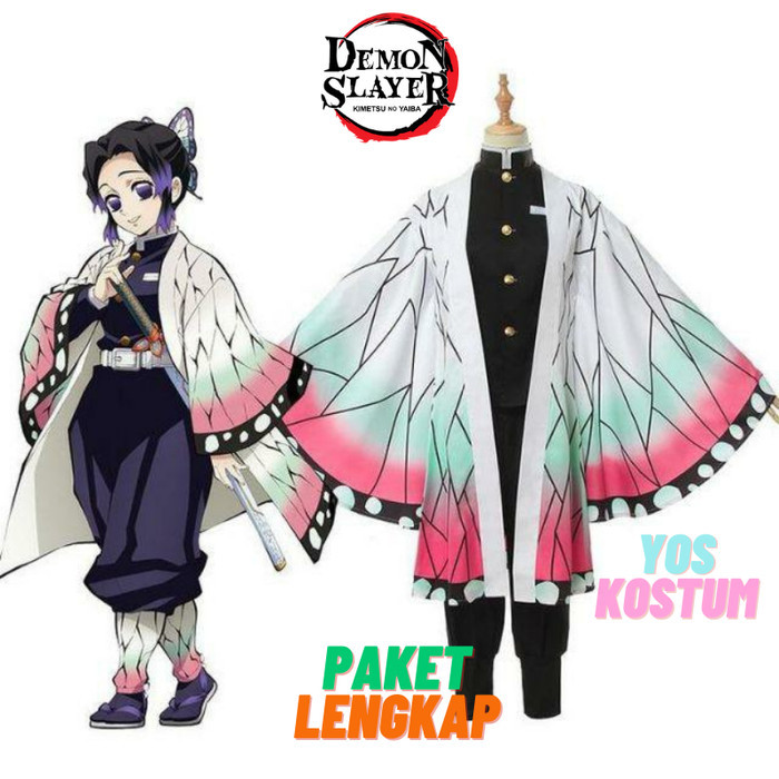 Kostum Shinobu Kocho Kimetsu No Yaiba Cosplay Anime Demon Slayer