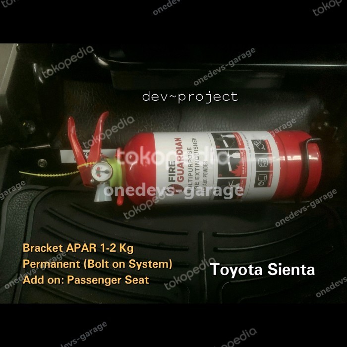 Ready Bracket / Dudukan APAR di Kaki Jok Mobil Toyota Sienta
