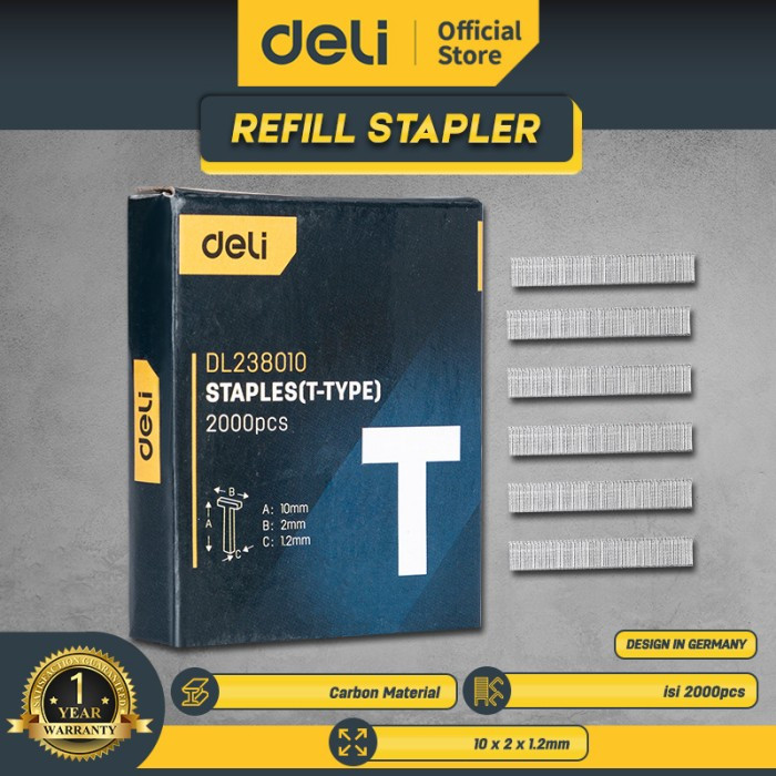 

Deli Hand Riveter / Isi Ulang Staples T10 x 2 x 1.2mm x 2000pcs Perkakas EDL238010