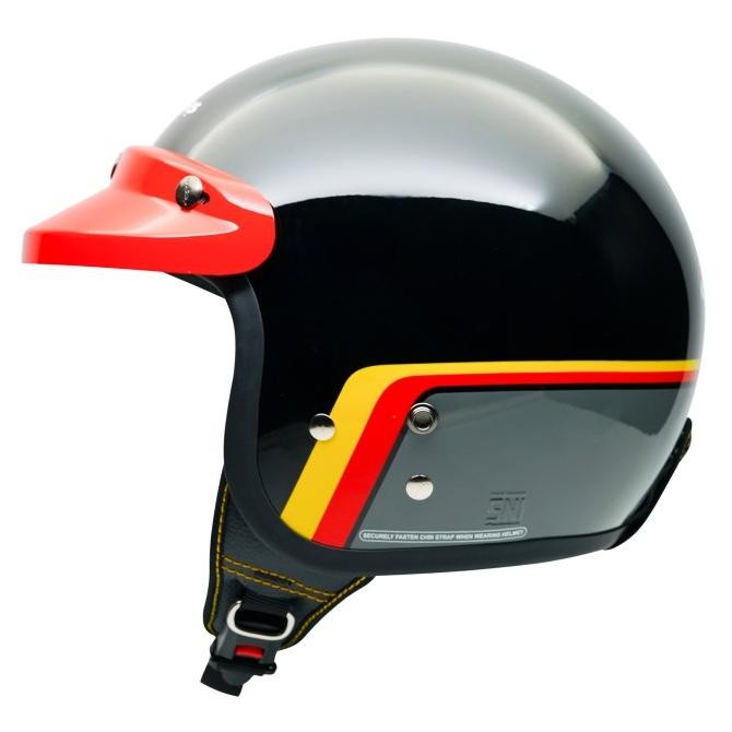 Helm Cargloss Race Track CFM Retro Half Face - Race Track Black