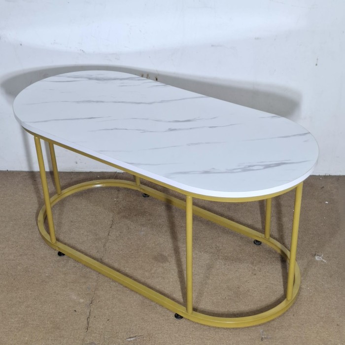 Meja Tamu Minimalis Marble Oval Meja Coffe Table Oval