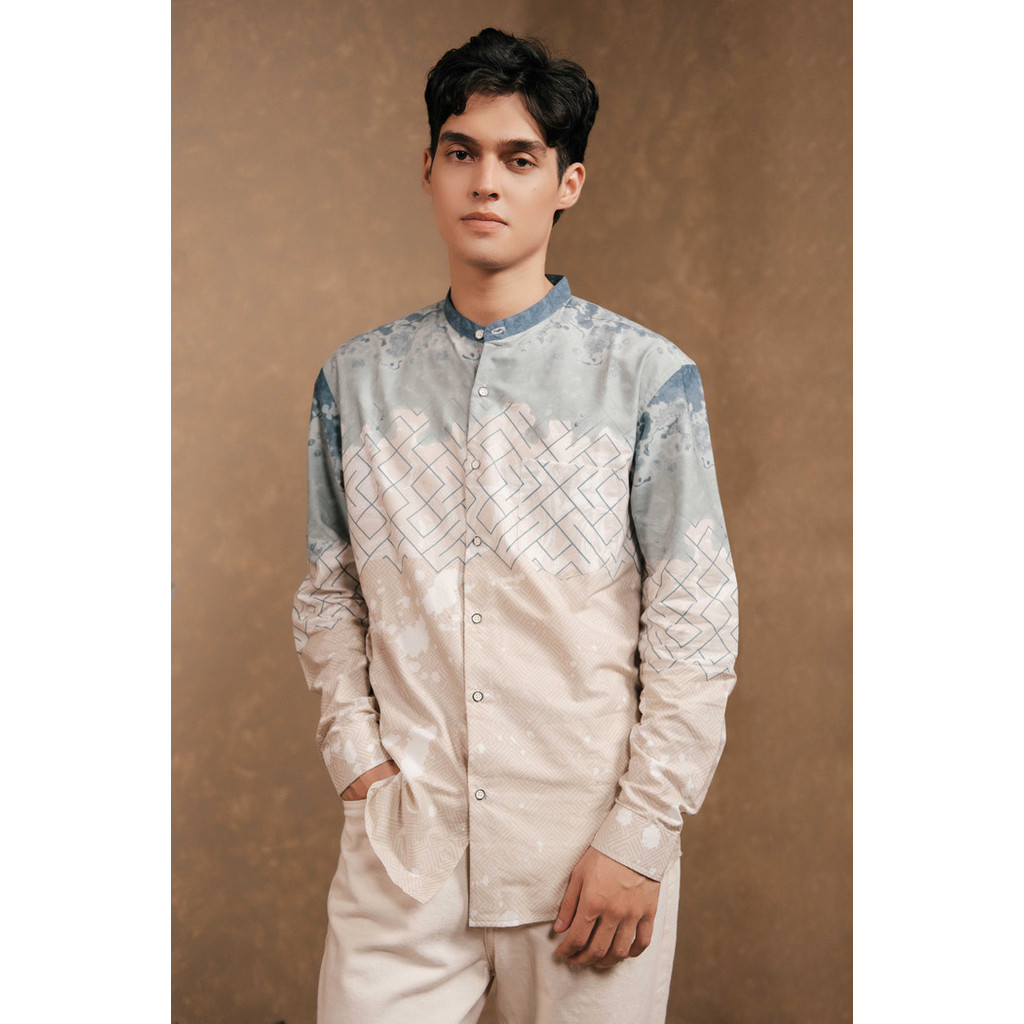 Larusso Khair - Kemeja Koko Printing Pria - Partiz