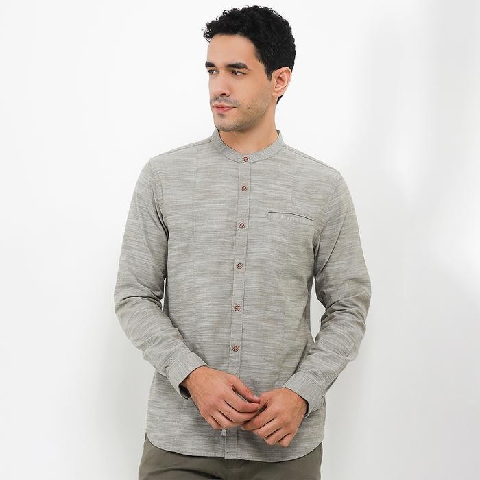 Kemeja Koko Lengan Panjang Pria Cressida The Next Level A008G - Abu