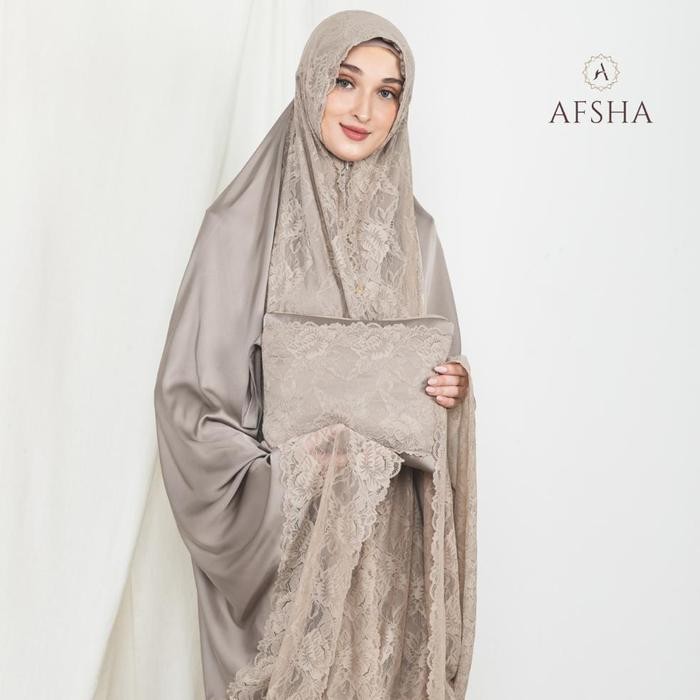 Afsha - Mukena Dewasa Silk Premium (Free Sajadah, Pouch & Box Hampers)