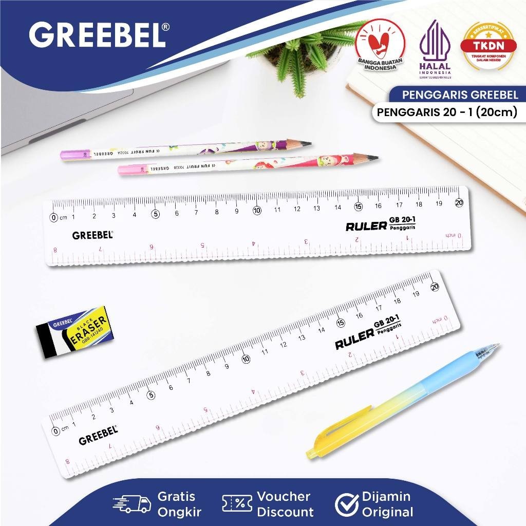 

GREEBEL PENGGARIS PLASTIK / ALAT UKUR / PENGGARIS PANJANG / PLASTIK RULER 20CM-1 / STATIONERY CASTLE