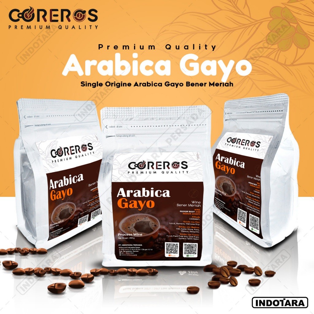 

Biji Kopi Arabica Gayo Wine Bener Meriah Coreros Coffee Bean