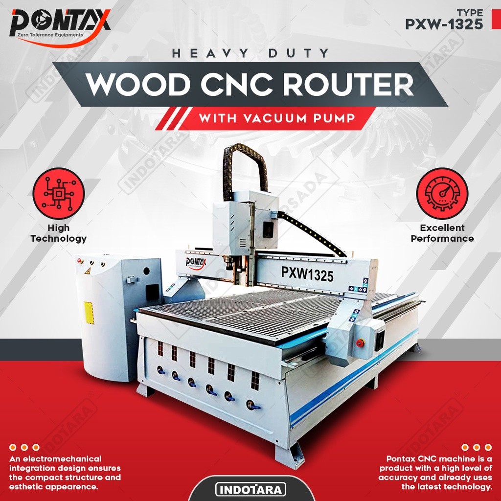Mesin Wood CNC Router PONTAX - PXW1325 With Vacuum Pump