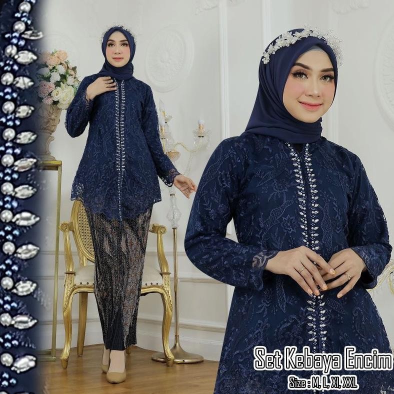 CR - (BISA ) Setelan Kebaya encim by rasaqi Tunik Brukat Busui Baju Kebaya Modern Kebaya Pesta kebay