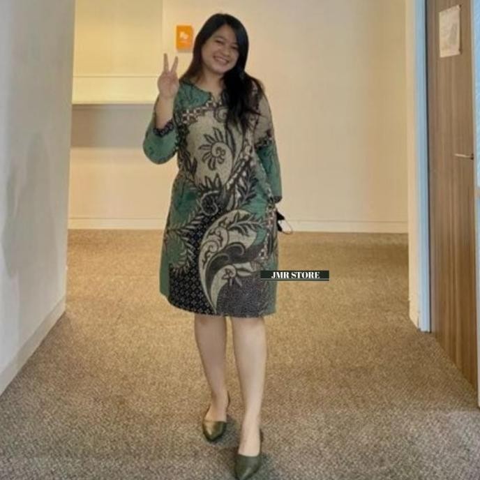 Super Hot, Qistina Batik Dress Batik Seragam Couple Batik Premium B1130