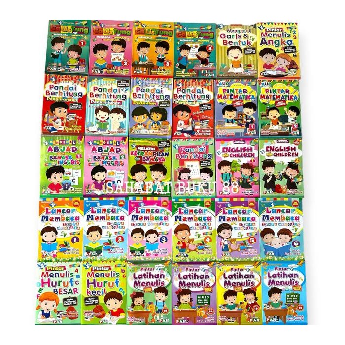 

1 Paket Super Lengkap 30 Buku Belajar Menulis Membaca Berhitung Kreativitas Anak