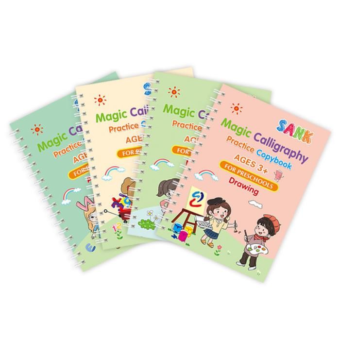 

Buku Sank Magic Book 3D Buku Edukasi Anak Mewarnai Belajar Menulis Angka Dan Huruf 1 Set Isi 4 Buku