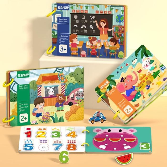

Busy Book/ Buku Aktivitas Anak/Mainan Edukasi Anak /Buku Stiker Velcro Quiet Book