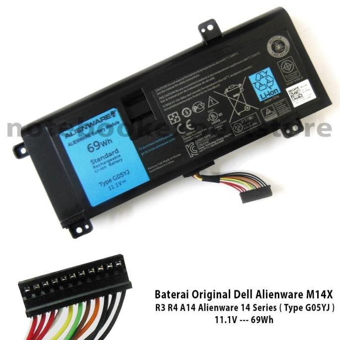 New Baterai For Alienware M14X R3 R4 A14 Alienware 14 Series - G05Yj