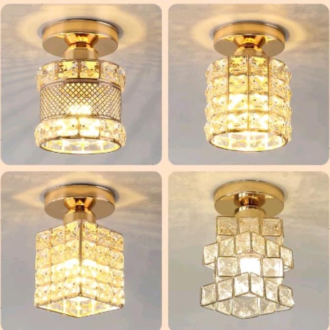 LAMPU GANTUNG MINIMALIS KRISTAL PLAFON LAMPU RUANG TAMU HIAS CRYSTAL