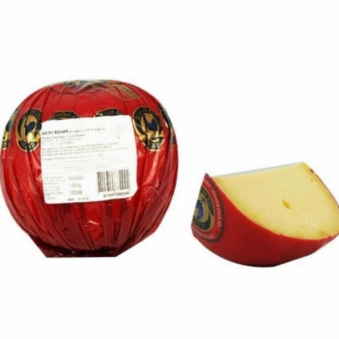 

KEJU EDAM MERK AYAM EMAS 1 BOLA UTUH PREMIUM DUTCH MURAH BERAT 1.6 KG