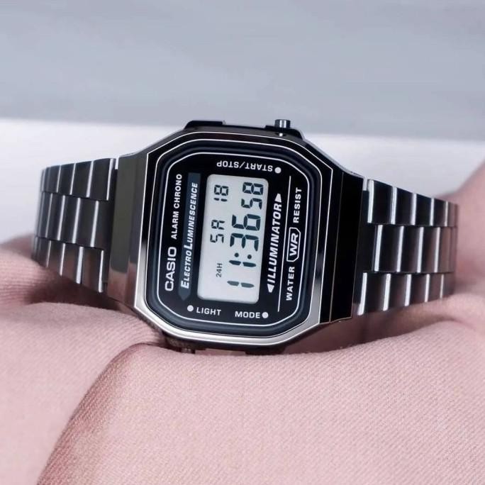 Casio Original A168wgg-1a A168 Jam Tangan Digital Stainless Band Murah Terlaris