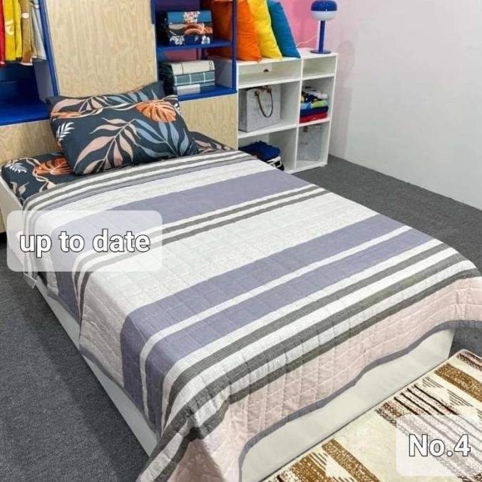 SRH Indonesia selimut bordir katun polos ukuran 180x200 badcover tipis NHS
