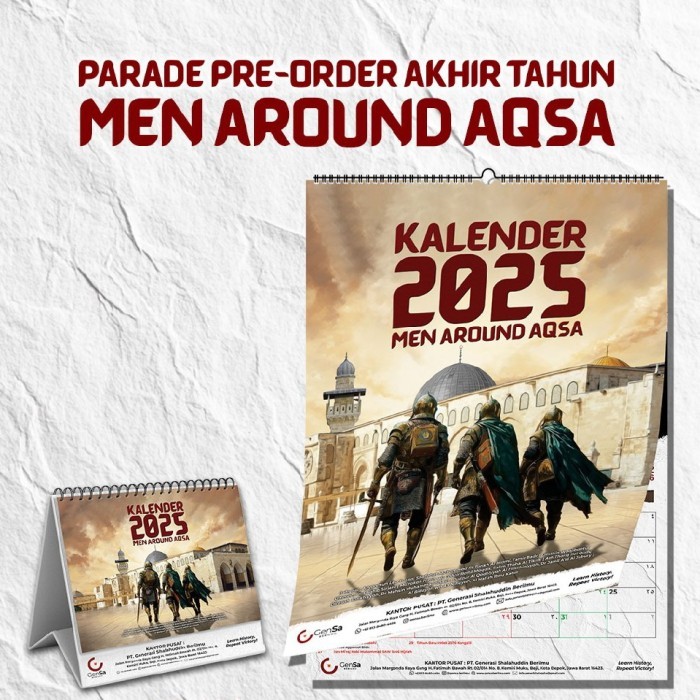 

KALENDER MEJA & DINDING MEN AROUND AQSA 2025 By Edgar Hamas Gen Saladin GENSA BERILMU ORIGINAL