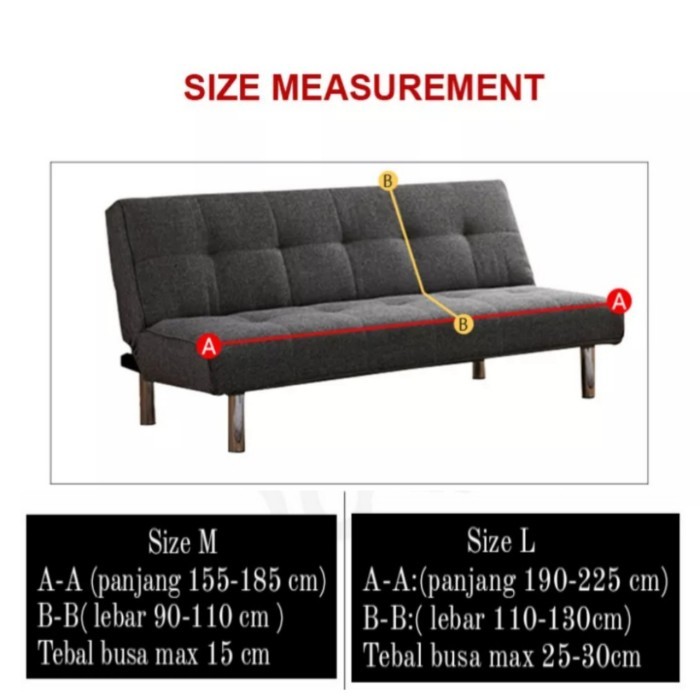NPR - SARUNG SOFA BED MOTIF ELASTIS COVER SOFA BED POLOS KURSI SOFA FURNITUR