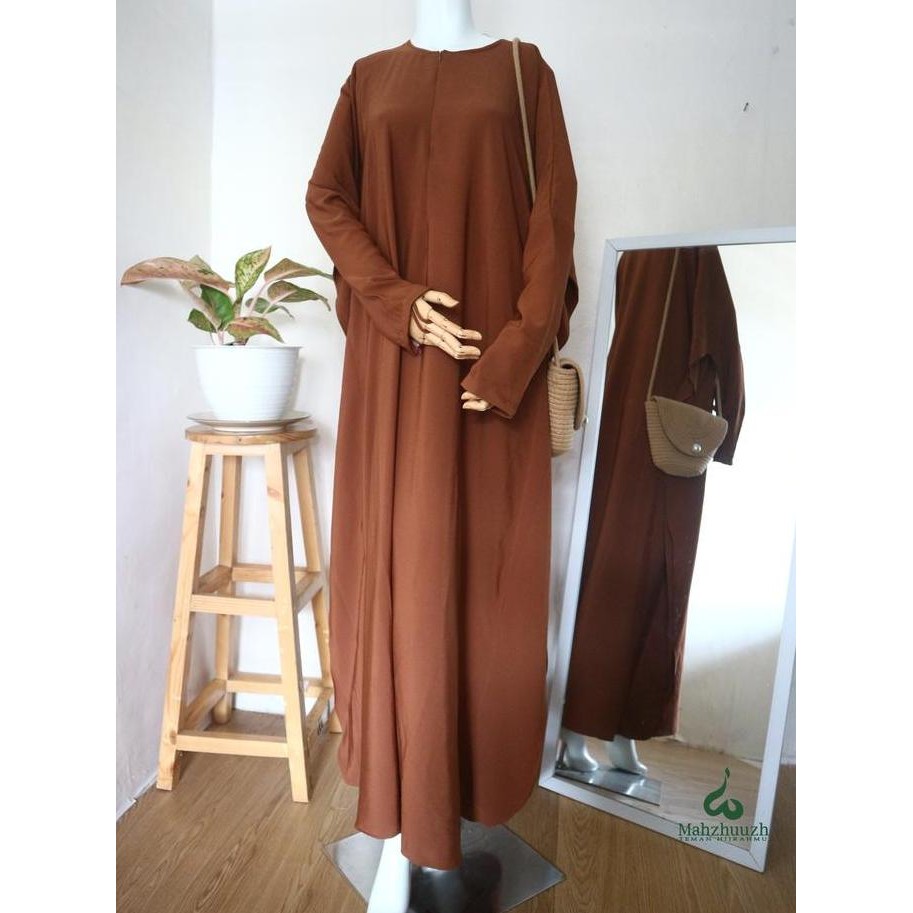 Super Sale, Dress Ageng Nawili Abaya  Syari Mahzhuuzh Polos Gamis Muslim Basic Wanita Hitam Wolfis R