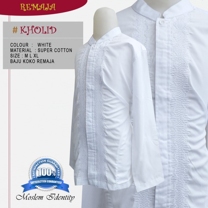 Baju Koko Putih Remaja Tanggung Lengan Panjang