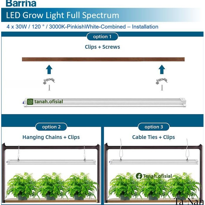 New Grow Light Full Spectrum Led Barrina T5 60Cm 30W 120 Colour Changing